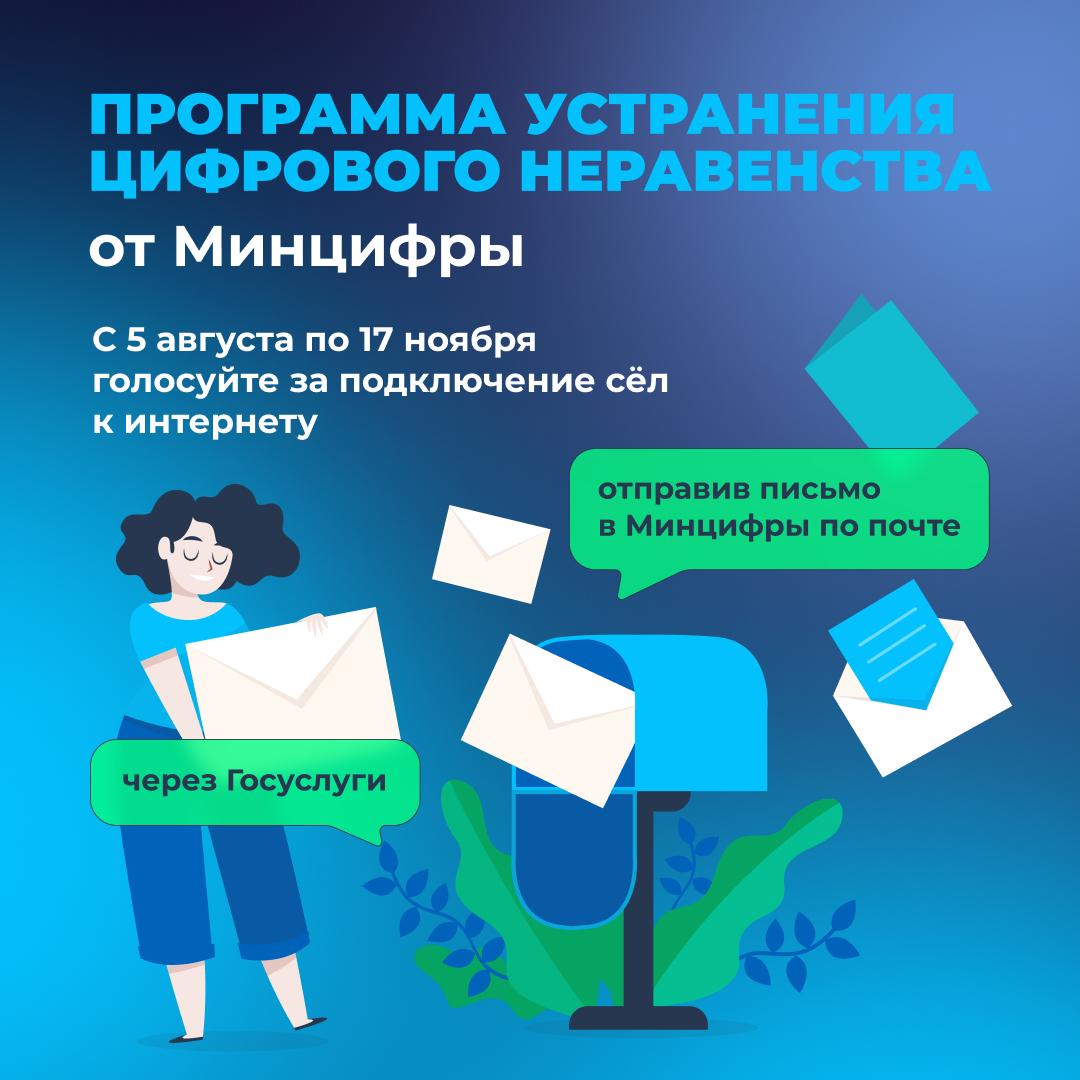 Министерством цифрового развития, связи и массовых коммуникаций Российской Федерации  на портале «Госуслуги» инициировано всероссийское голосование по выбору населённых пунктов, в которых будут построены базовые станции сотовой связи.