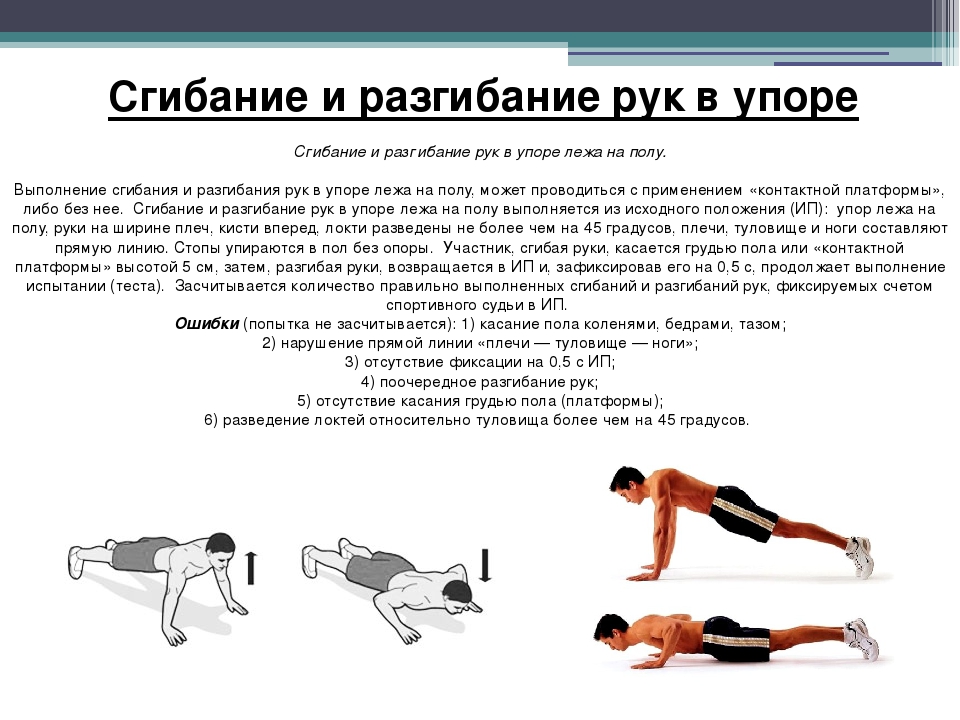 Испытание Комплекса «Готов к труду и обороне» «Сгибание/разгибание рук в упоре лежа на полу».