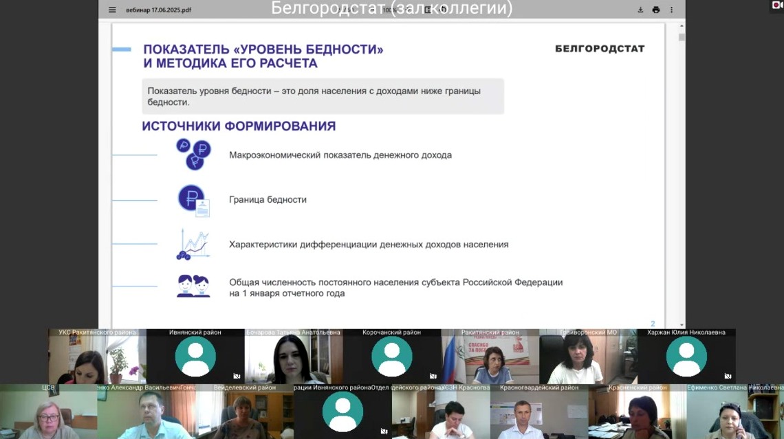 17 июня 2025 года состоялся семинар Ассоциации «Совет муниципальных образований Белгородской области» совместно  с Территориальным органом Федеральной службы  государственной статистики по Белгородской области..